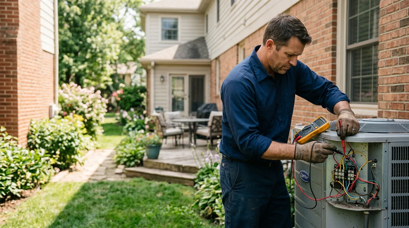 HVAC technician working near Grissom Arb, IN